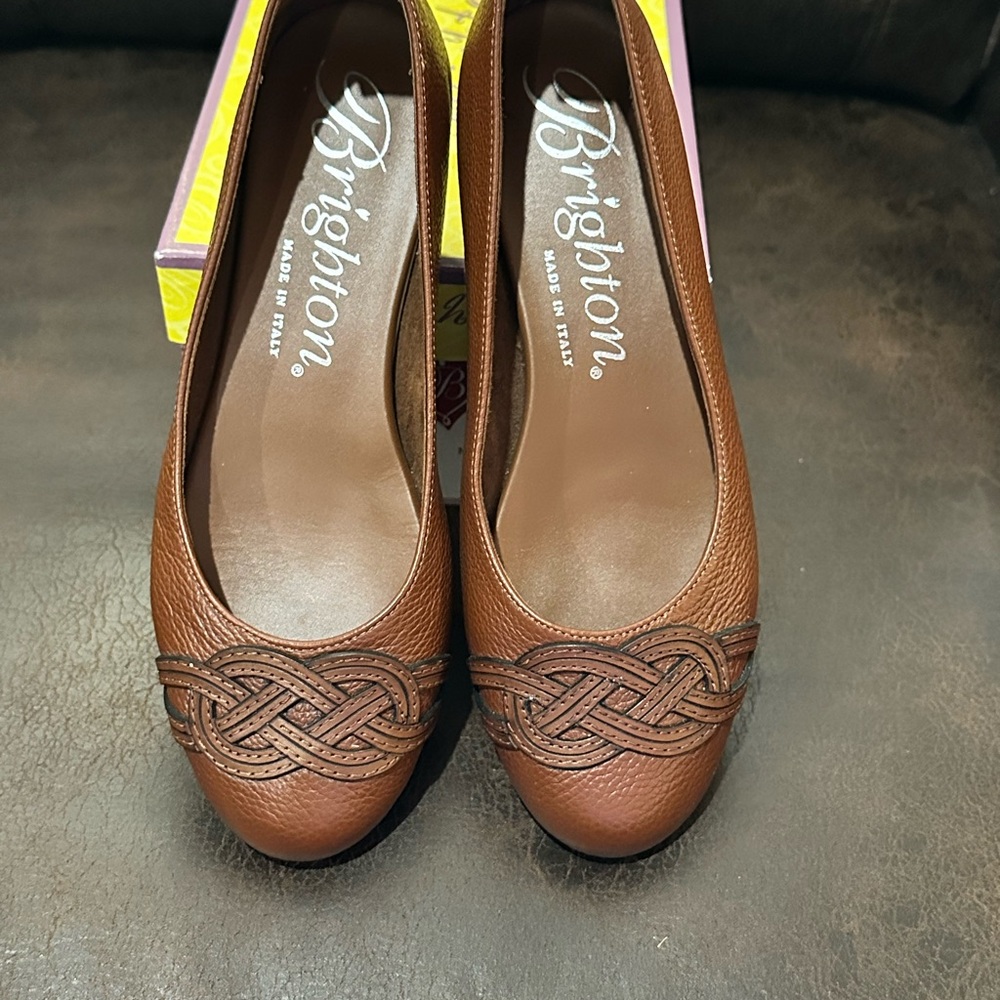 Brighton Women's Brigit Ballerinas Tan/Bourbon Leather shoes